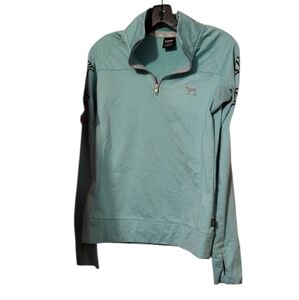 Victoria's Secret Pink Teal Quarter-Zip Pullover